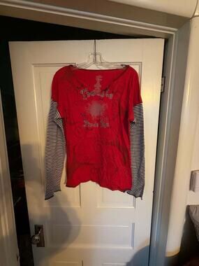 The Wonderful World of Disney Red Graphic Long Sleeve Layered Look Tee
